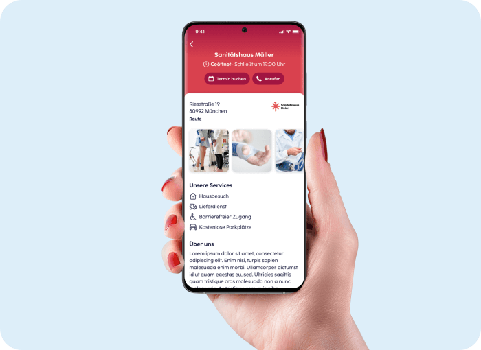 Telefon mit geöffneter gesund.de App